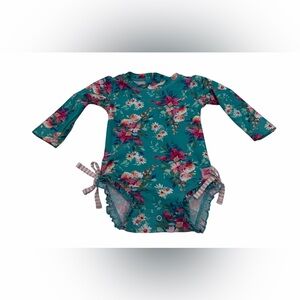 Ruffle Butts • Flowers  Long-Sleeve one piece swimsuit-baby girl 6-12 month